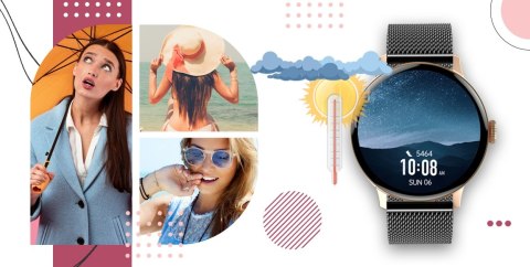 Smartwatch Damski GIEWONT Różowe Złoto Czarny GW330-4