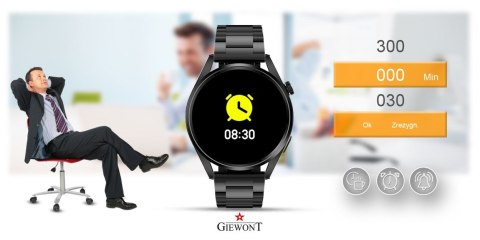 Smartwatch GIEWONT Vertex SmartCall GW450-2 Carbon/Carbon Leather
