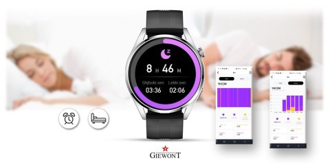 Smartwatch GIEWONT Vertex SmartCall GW450-4 Silver/Carbon Silikon