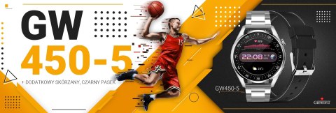 Smartwatch GIEWONT Vertex SmartCall GW450-5 Silver/Carbon Leather