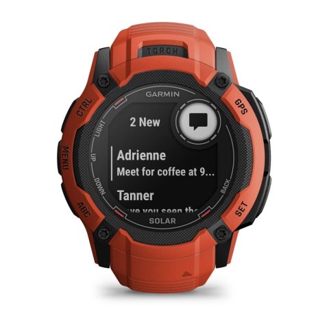 Zegarek sportowy Garmin Instinct 2X Solar 50mm Czerwony