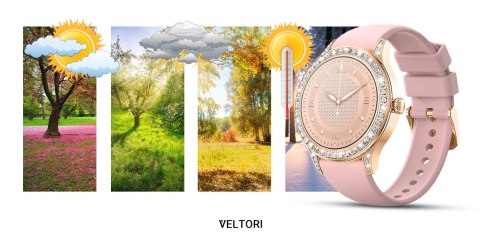 Smartwatch Damski VELTORI VT360-1 Różowy Pasek Silikonowy