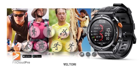 Smartwatch VELTORI VT130-1 Czarny Pasek Silikonowy