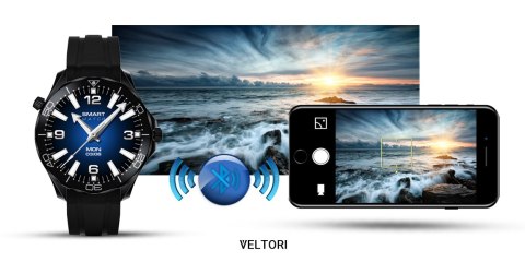 Smartwatch VELTORI VT150-1 Czarny Pasek Silikonowy + Czarna Bransoleta