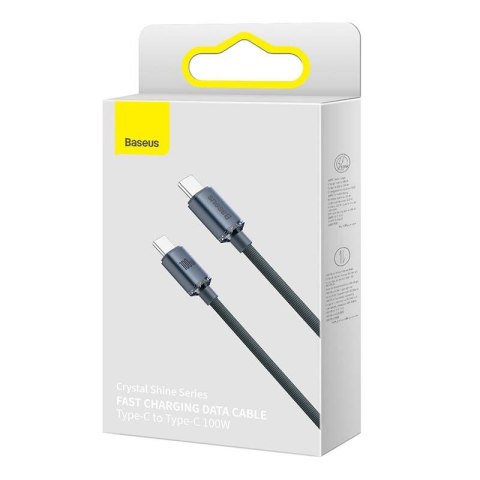 KABEL BASEUS CRYSTAL SHINE USB-C/USB-C 100W 2M CZARNY/BLACK