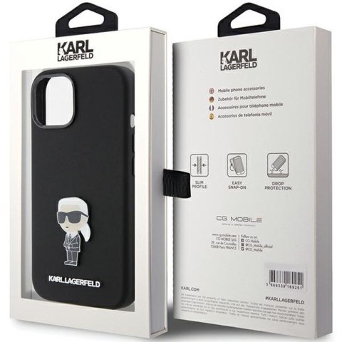 KARL LAGERFELD IPHONE 15 PLUS IKONIK METAL PIN KLHCP15MSMHKNPK BLACK