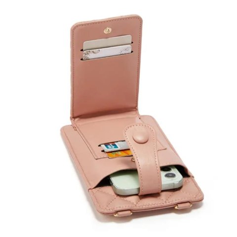 Pikowana torebka / saszetka na telefon 19*10,5*2cm, PINK / RÓŻOWY