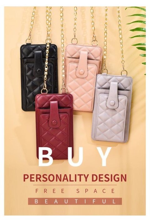 Pikowana torebka / saszetka na telefon 19*10,5*2cm, RED / CZERWONY