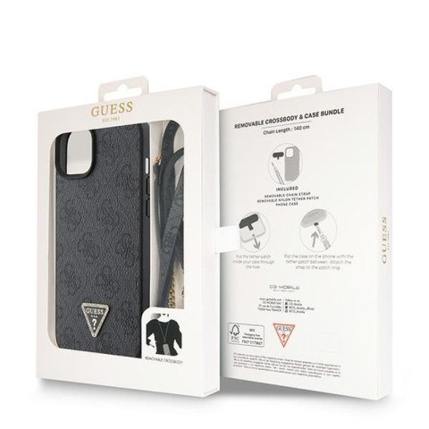 GUESS IPHONE 15 PLUS CROSSBODY METAL LOGO GUHCP15MP4TDSCPK BLACK