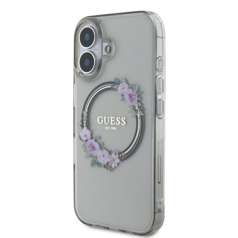 GUESS IPHONE 16 FLOWERS WREATH GUHMP16SHFWFCK CZARNY MAGSAFE