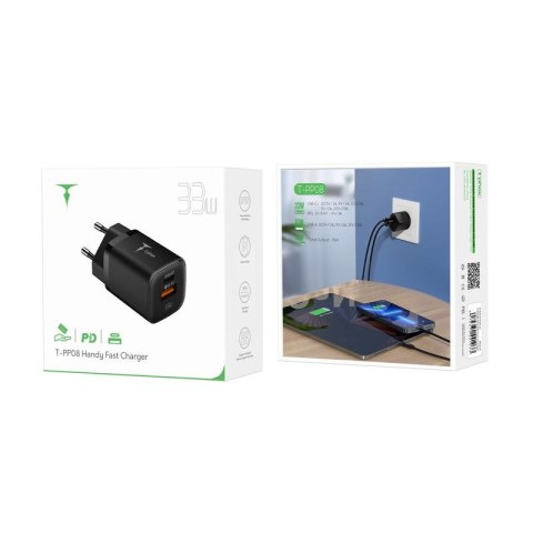 Ładowarka sieciowa T-PHOX HANDY SERIES 33W T-PP08 USB/USB-C BLACK