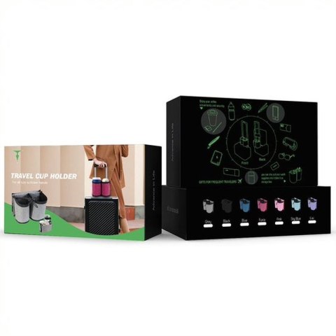 UCHWYT PODRÓŻNY T-PHOX DO BAGAZU NA NAPOJE SZARY