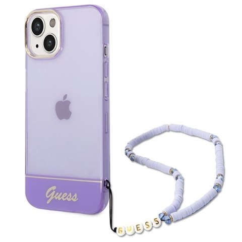 GUESS IPHONE 14 PLUS TRANSLUCENT PEARL STRAP GUHCP14MHGCOHU FIOLET/PURPLE