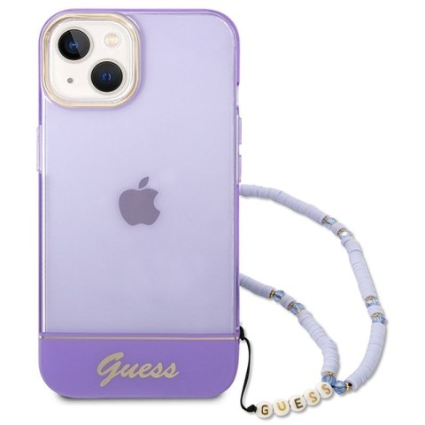 GUESS IPHONE 14 PLUS TRANSLUCENT PEARL STRAP GUHCP14MHGCOHU FIOLET/PURPLE