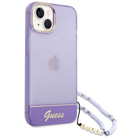 GUESS IPHONE 14 PLUS TRANSLUCENT PEARL STRAP GUHCP14MHGCOHU FIOLET/PURPLE