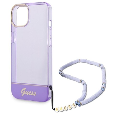 GUESS IPHONE 14 PLUS TRANSLUCENT PEARL STRAP GUHCP14MHGCOHU FIOLET/PURPLE