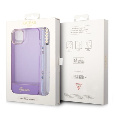 GUESS IPHONE 14 PLUS TRANSLUCENT PEARL STRAP GUHCP14MHGCOHU FIOLET/PURPLE