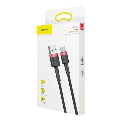 KABEL BASEUS CAFULE USBforTYPE-C RED/BLA RED/BLACK, 3A, 1M
