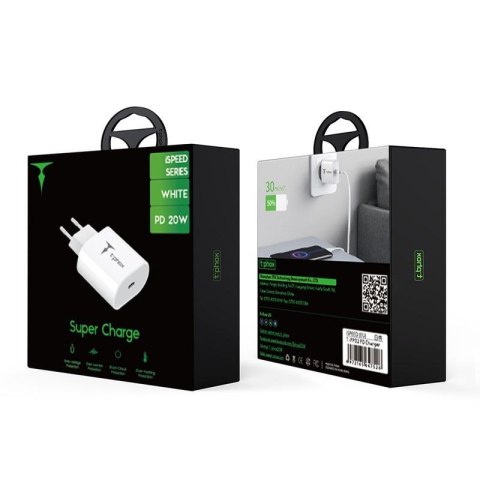 Ładowarka sieciowa T-PHOX ISPEED 20W WHITE (EU PLUG)