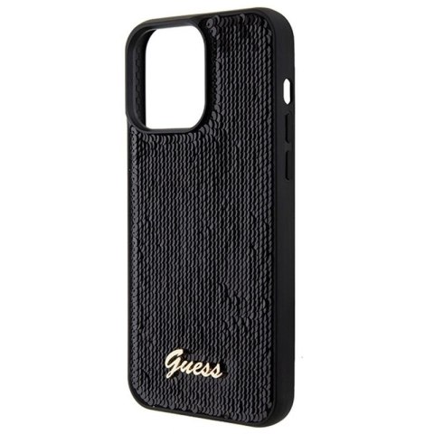 GUESS IPHONE 15 PRO SEQUIN SCRIPT METAL GUHCP15LPSFDGSK CZARNY/BLACK