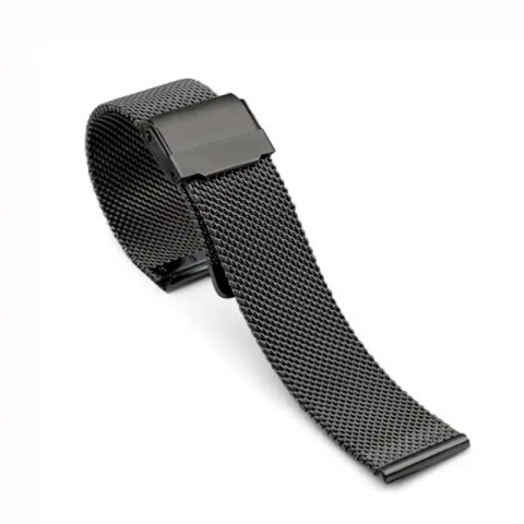 Regulowany pasek ze stali nierdzewnej do zegarka/smartwatch 22mm, BLACK/CZARNY