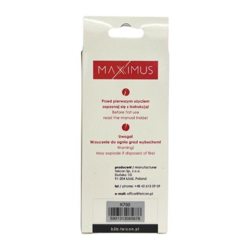 Bateria MAXXIMUS SONY ERICSSON K750 1000mAh Li-Ion BST-37