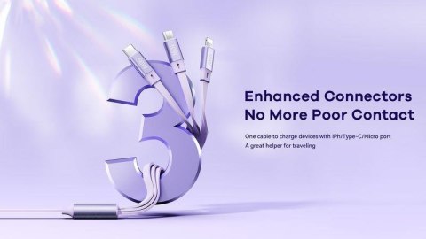 KABEL REMAX LINON SERIES 66W 3w1 USB-C/MICRO/LIGHTNING RC-C029 PURPLE