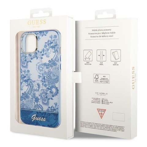 GUESS IPHONE 14 PLUS PORCELAIN COLLECTION GUHCP14MHGPLHB NIEBIESKI/BLUE