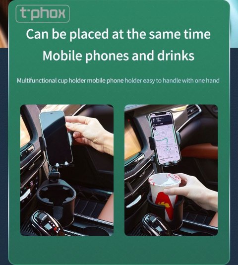 UCHWYT SAM T-PHOX TH-07 Z UCHWYTEM NA KUBEK CUP HOLDER BLACK