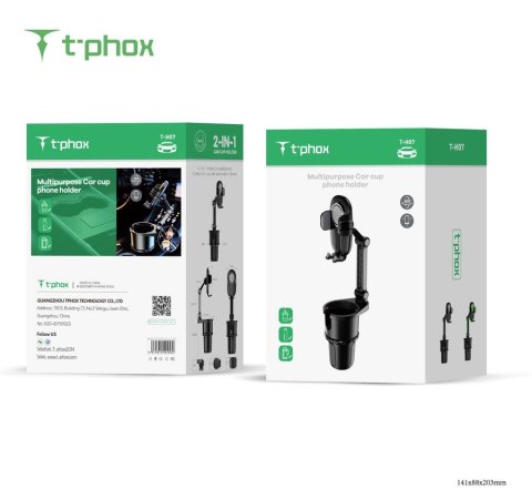 UCHWYT SAM T-PHOX TH-07 Z UCHWYTEM NA KUBEK CUP HOLDER BLACK