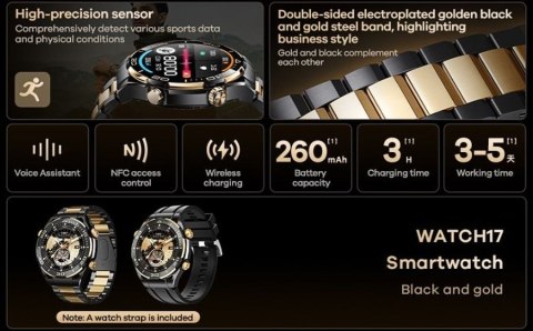 SMARTWATCH REMAX WATCH17 BLACK/GOLD