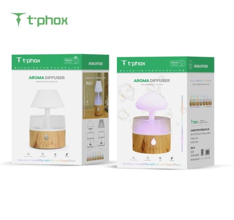 NAWILŻACZ/DYFUZOR T-PHOX Z LAMPKĄ CHMURA DESZCZOWA WHITE